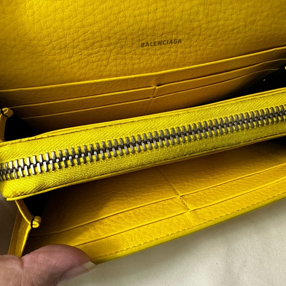 Balenciaga Paper Manny Bi-fold Long Big Wallet Yellow - Picture 9 of 16